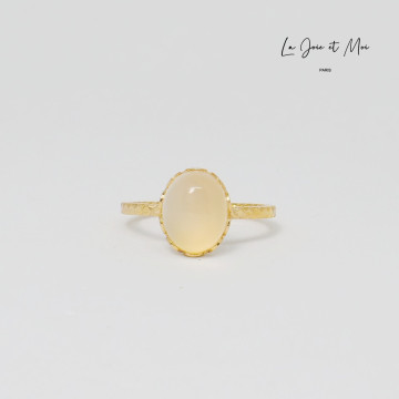 BAGUE INÈS AGATE BLANCHE