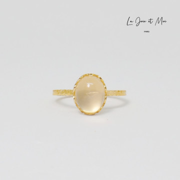 BAGUE INÈS QUARTZ ROSE CLAIR