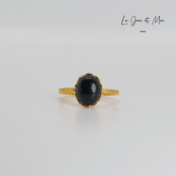 BAGUE INÈS OBSIDIENNE