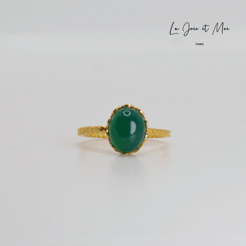 BAGUE INÈS AGATE VERT