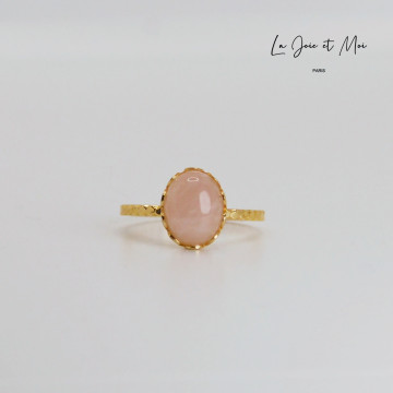 BAGUE INÈS QUARTZ ROSE