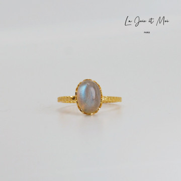 BAGUE INÈS LABRADORITE