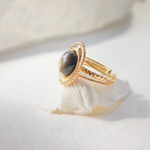 bague eloise gold obsidienne