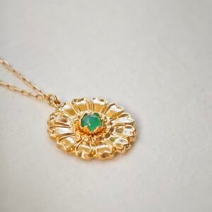 collier marguerite agate vert